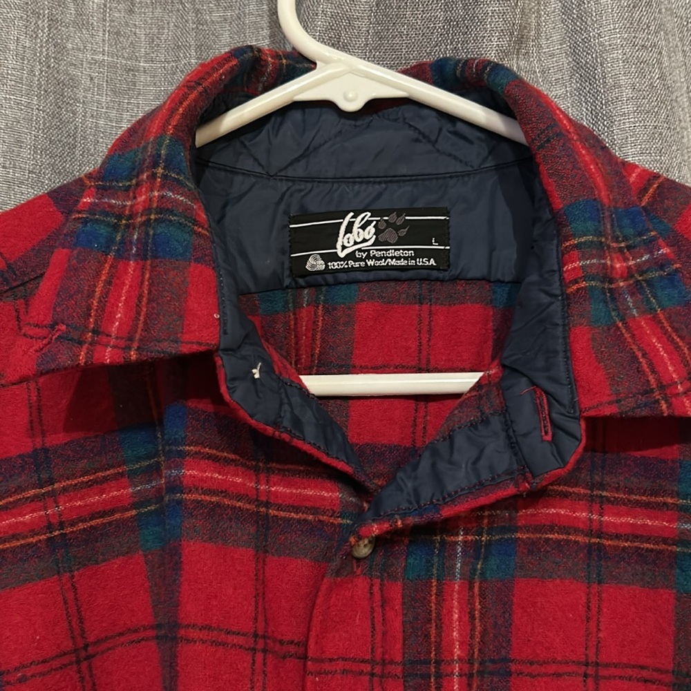 Red Pendleton Flannel 100% Wool - image 5